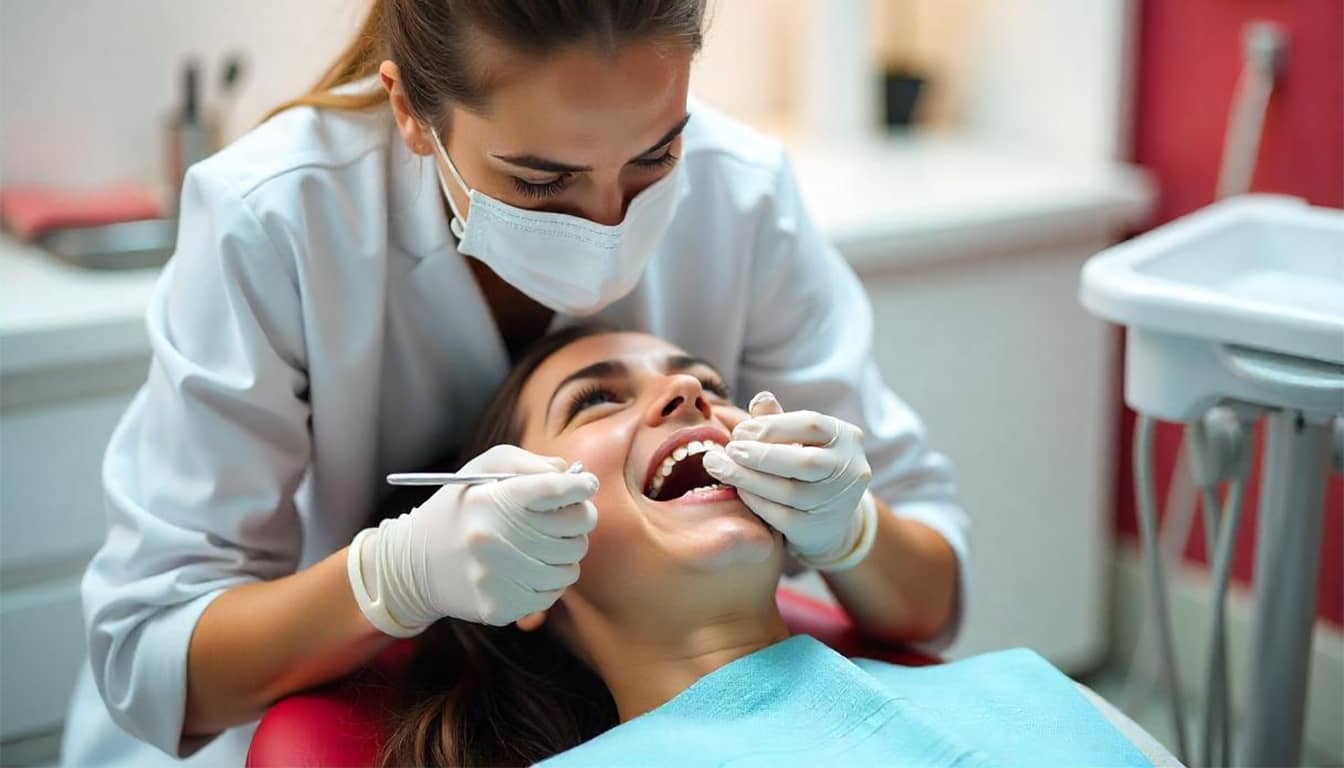 Efficacité des soins dentaires à Lille : une patiente satisfaite au Cabinet Lille Marais.